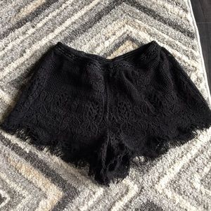 Black lace shorts